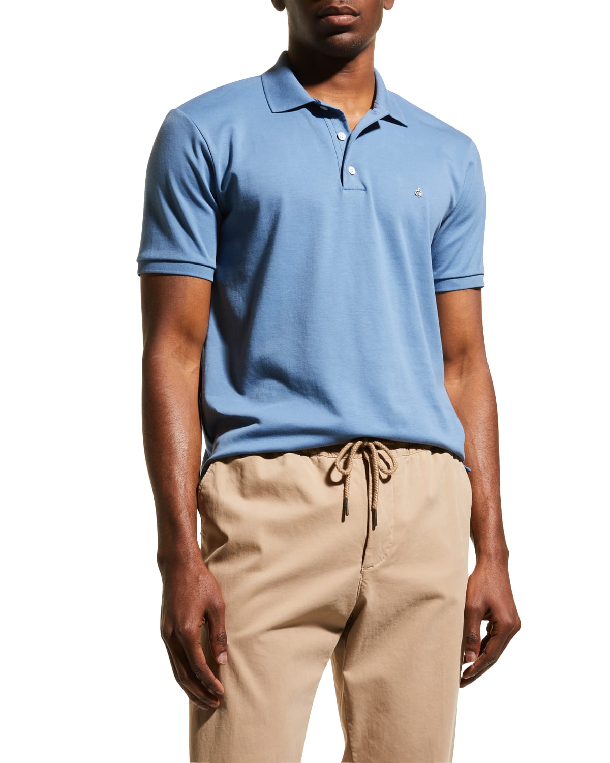Shop Rag & Bone Men's Interlock Knit Polo Shirt In Wht
