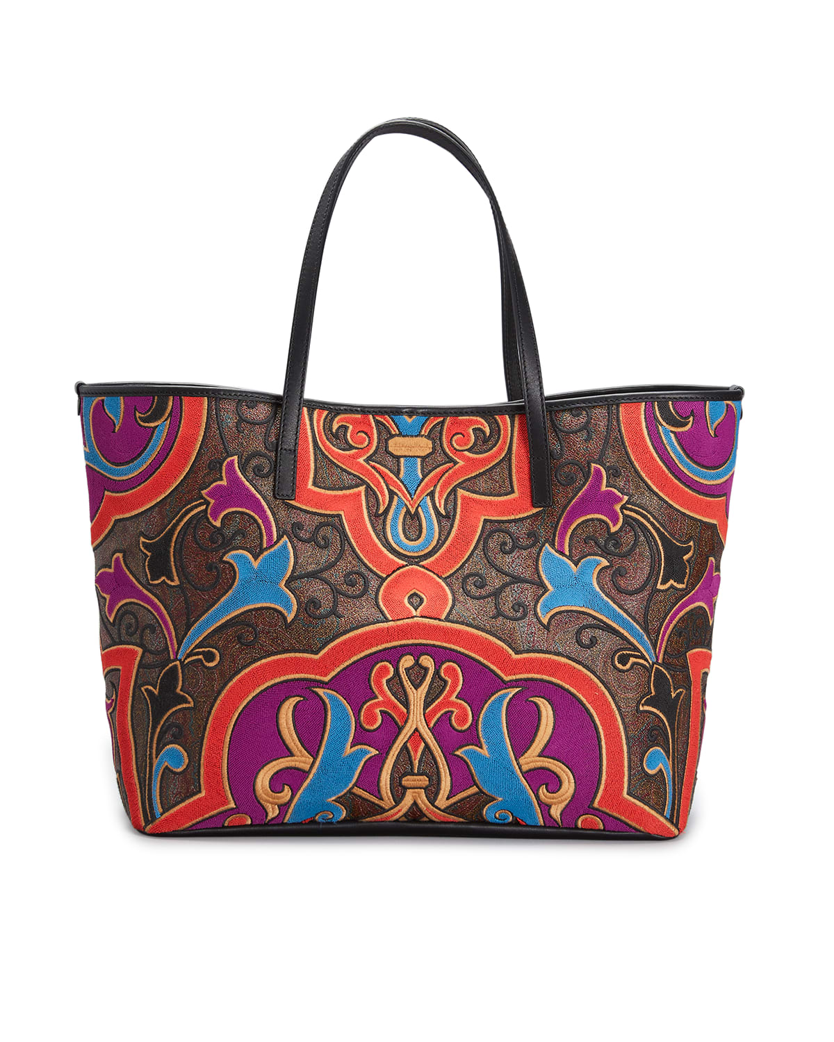 Paisley Embroidered Shopping Tote Bag