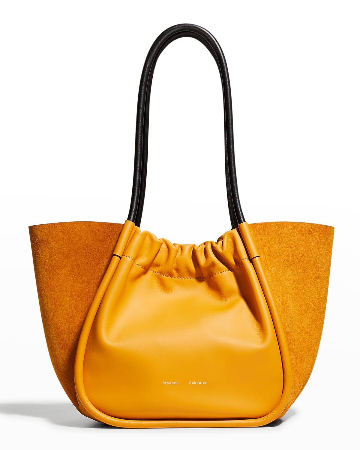 PROENZA SCHOULER LARGE RUCHED SUEDE & LEATHER TOTE BAG