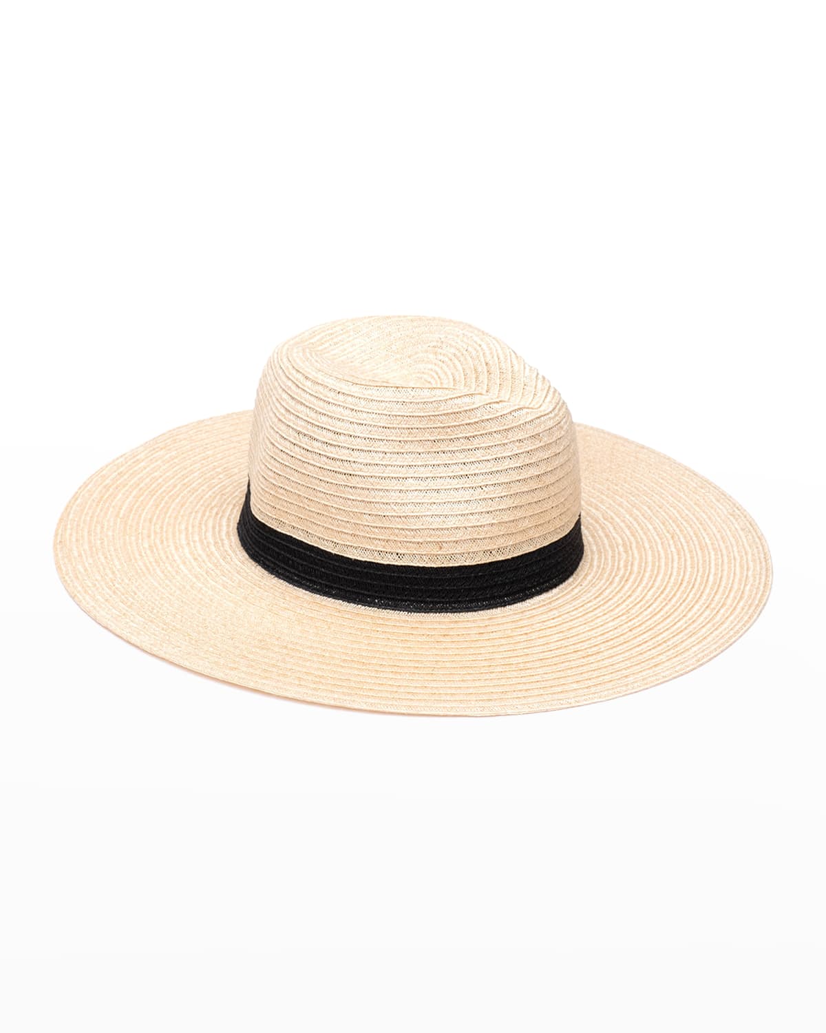 Eugenia Kim Emmanuelle Bicolor Wide-brim Fedora Hat In Natural Black