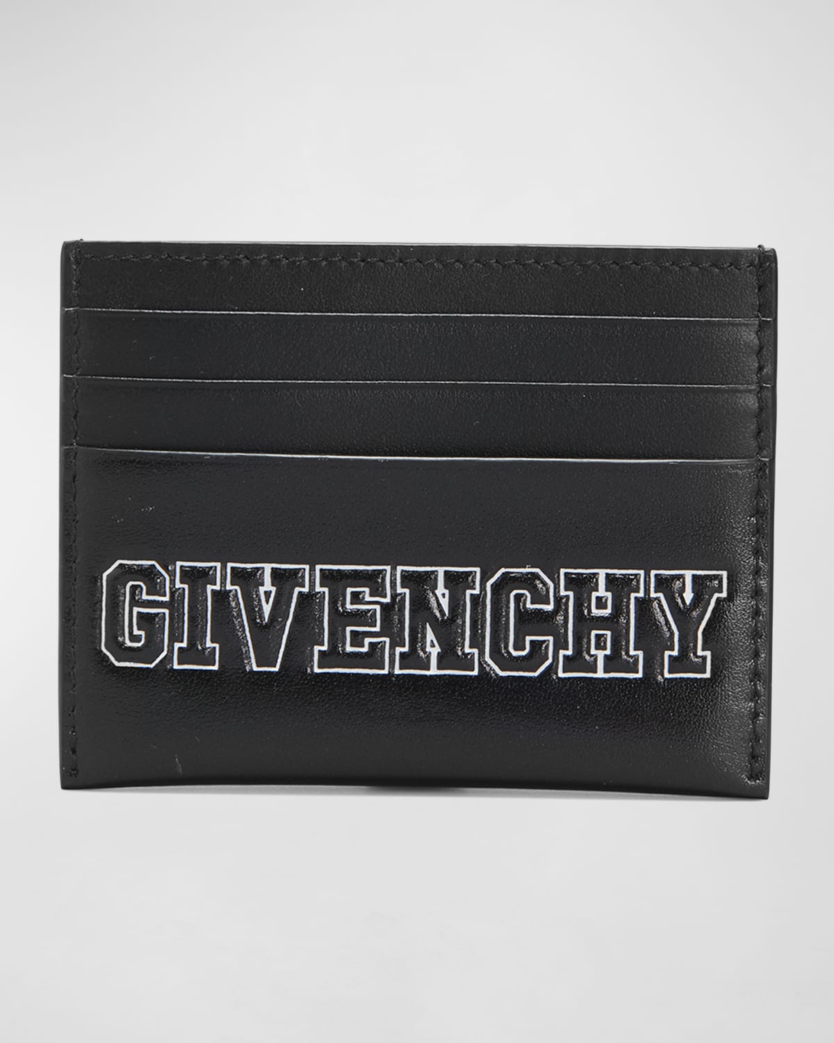 Givenchy Men's Logo Outline Leather Card Holder In Black ModeSens