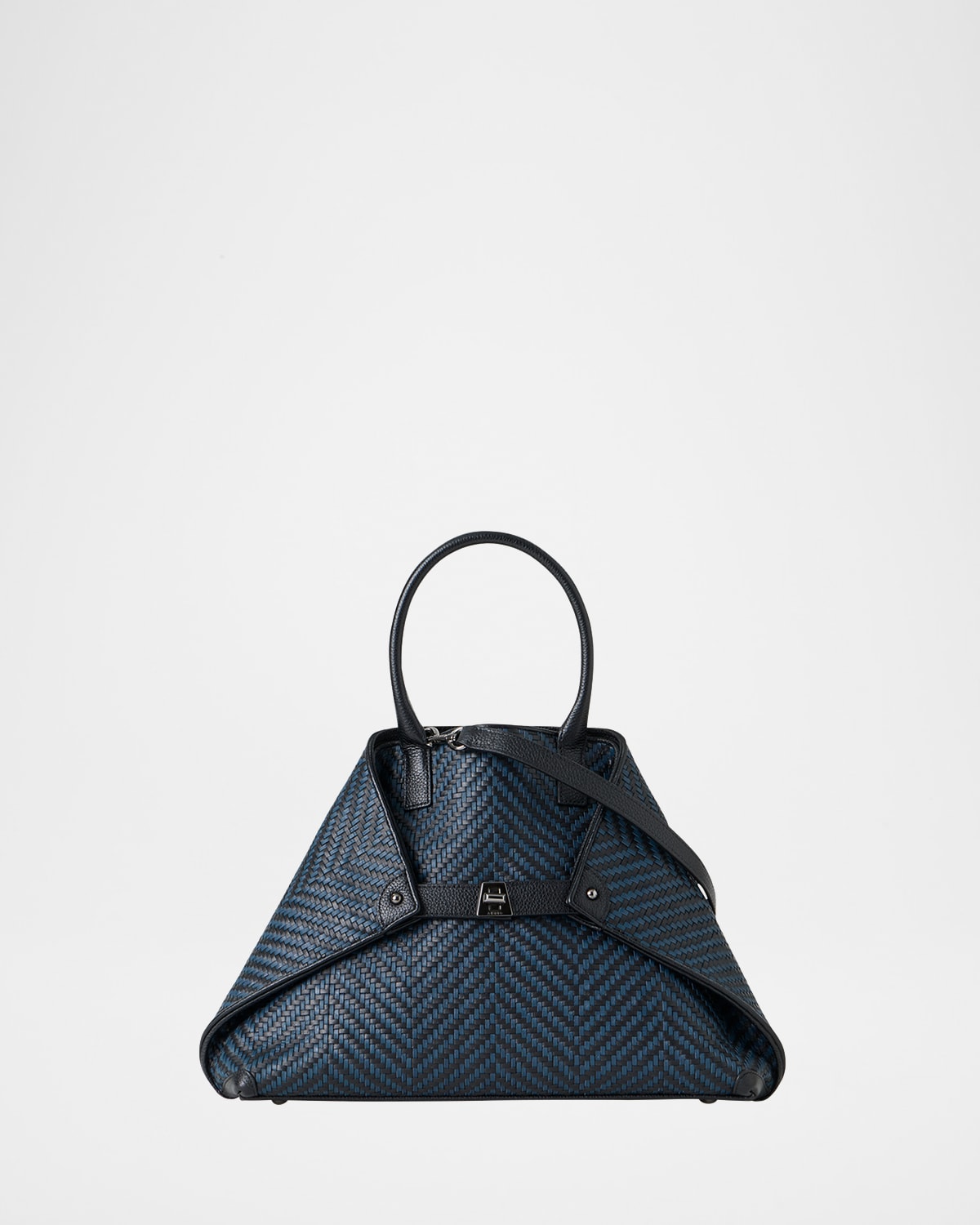 Ai Small Plaid Braided Top-Handle Bag