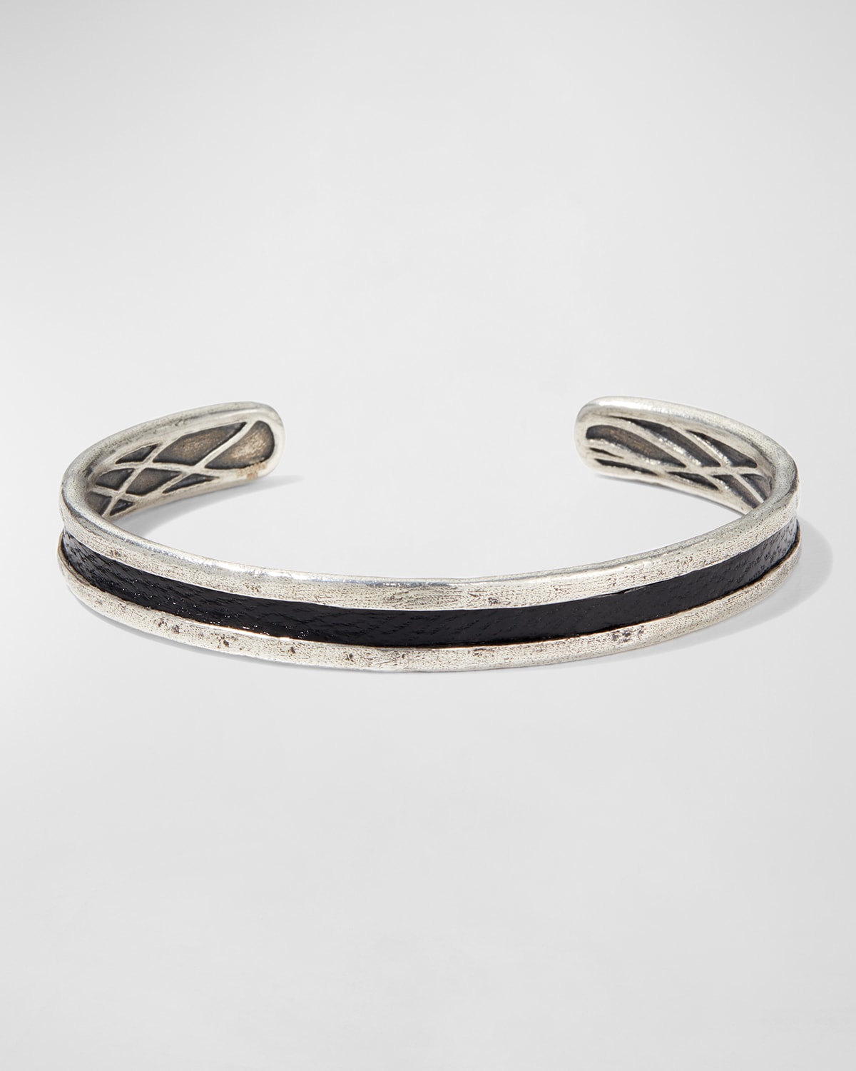 John Varvatos Men's Sterling Silver & Leather Cuff Bracelet