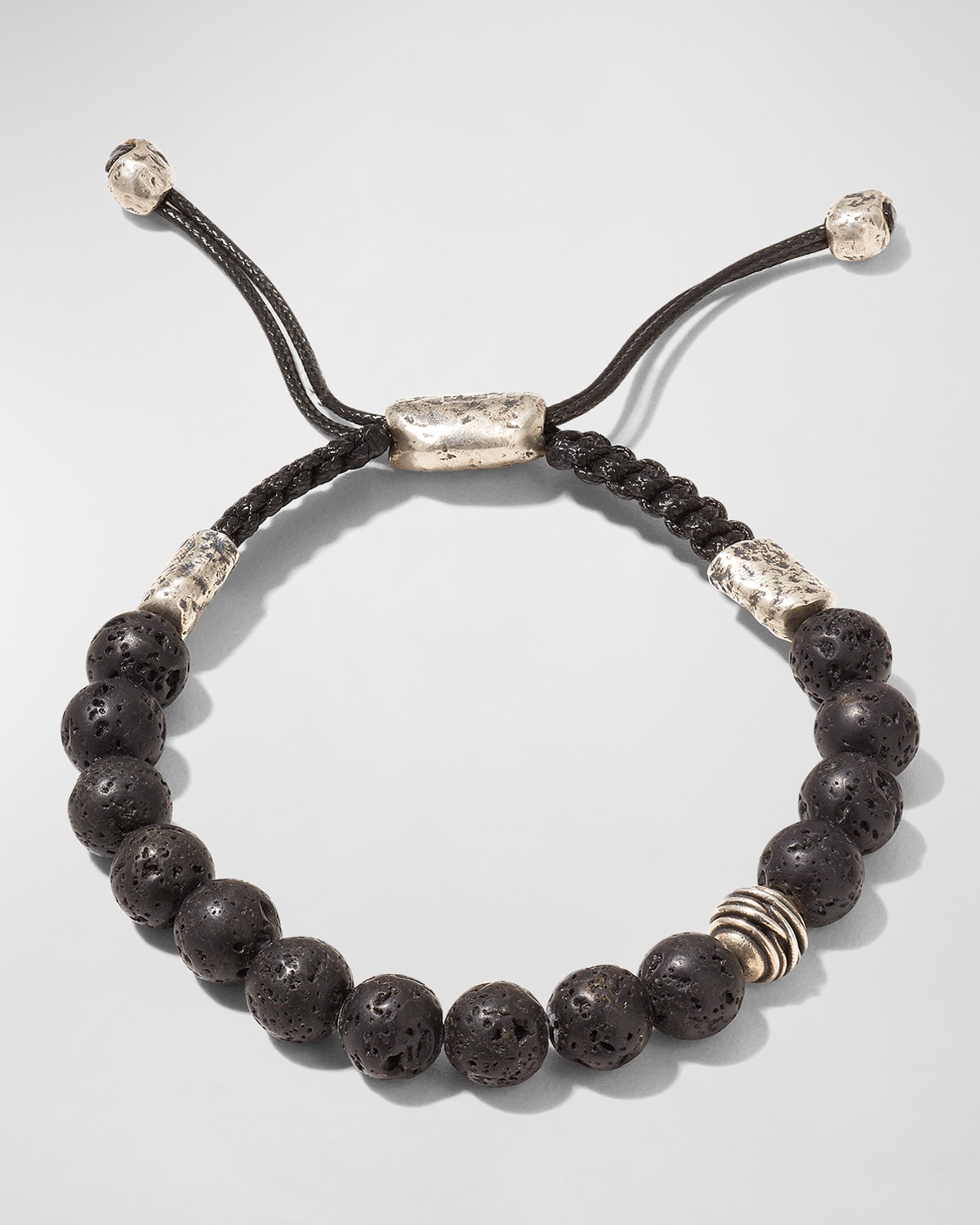 Men's Beaded Lava Stone Bolo Bracelet