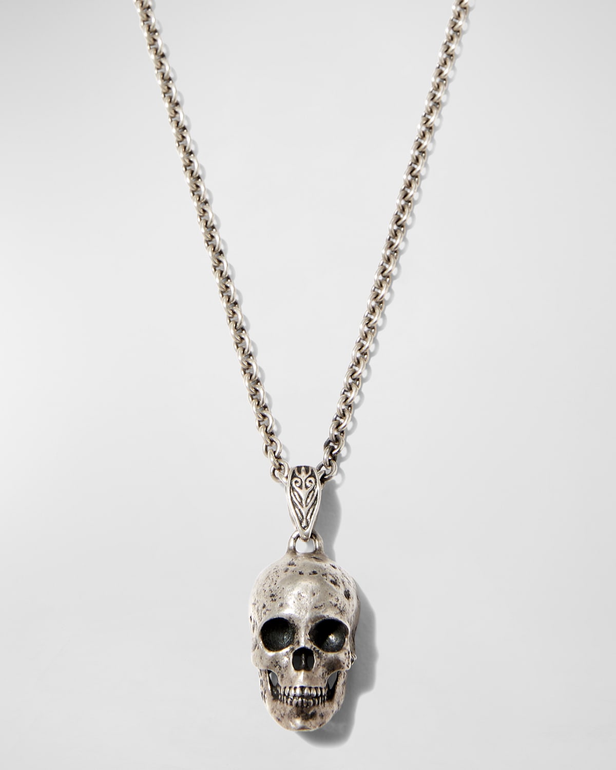 Men's Skull Pendant Necklace, 24"L