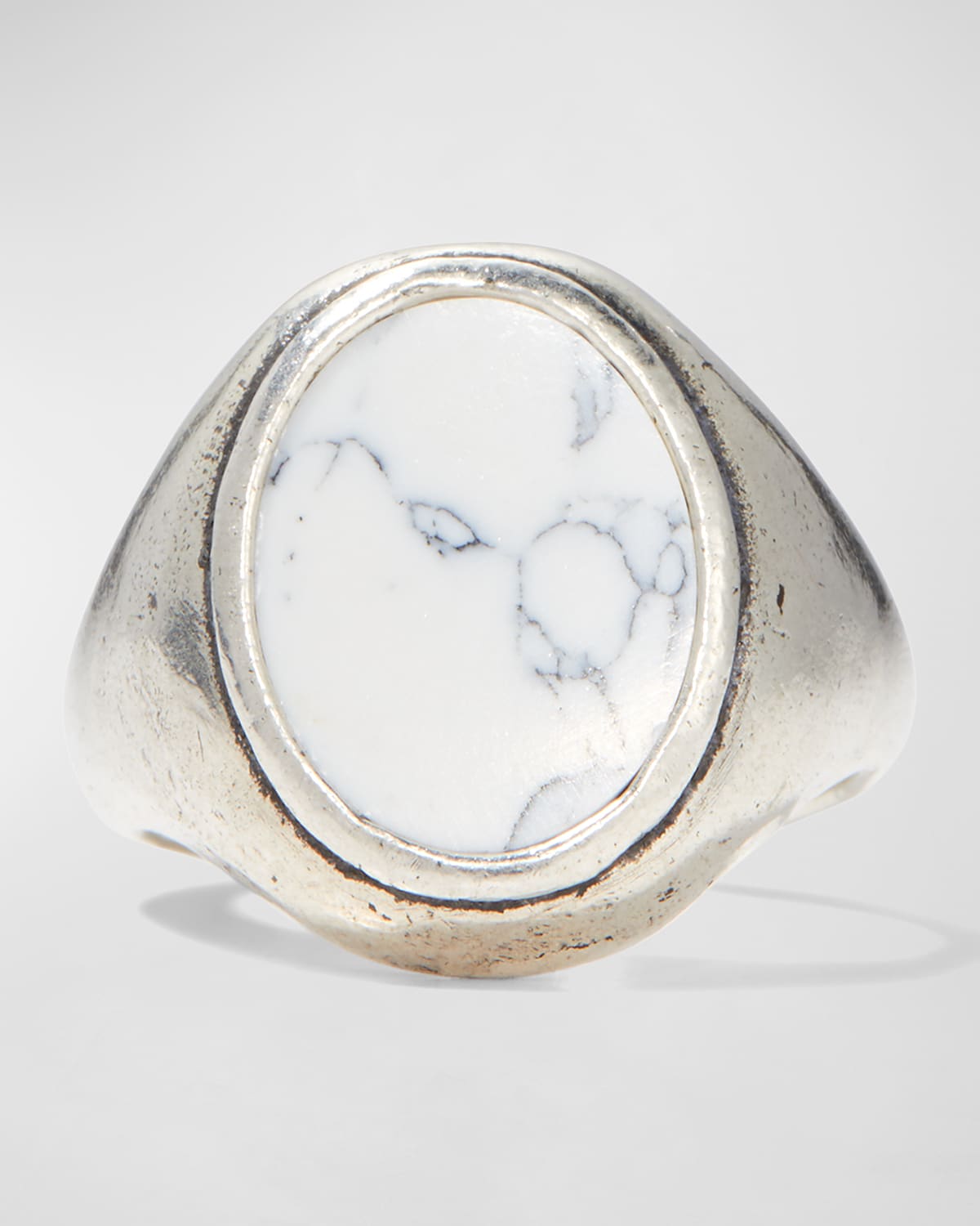 Men's Oval Howlite Statement Ring