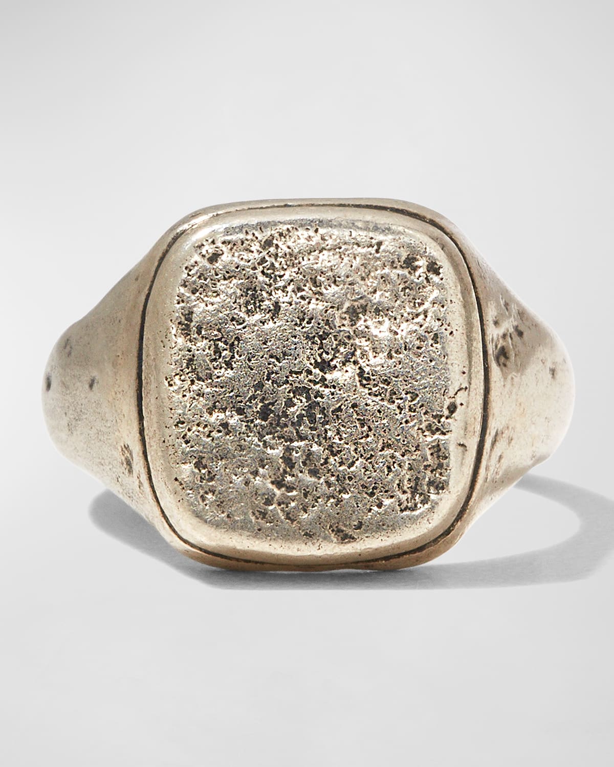 Men's Distressed Silver Signet Ring