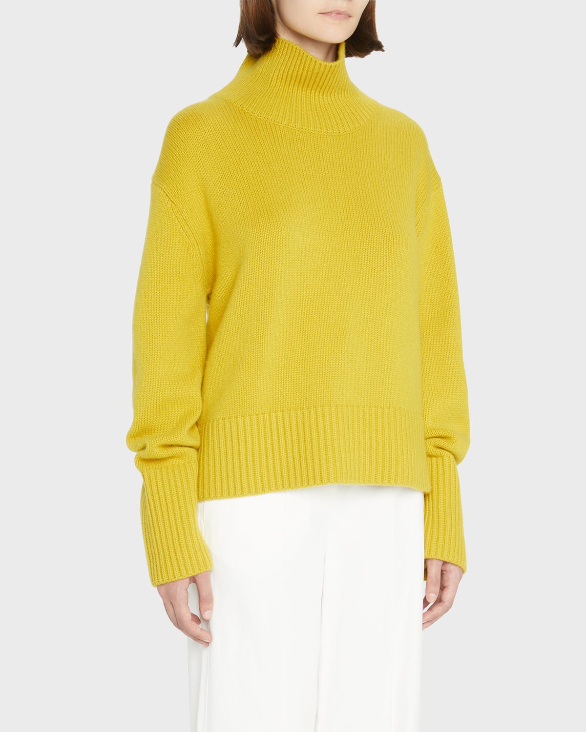 Lisa Yang Fleur Cashmere Drop-shoulder Turtleneck Sweater In Graphite ...
