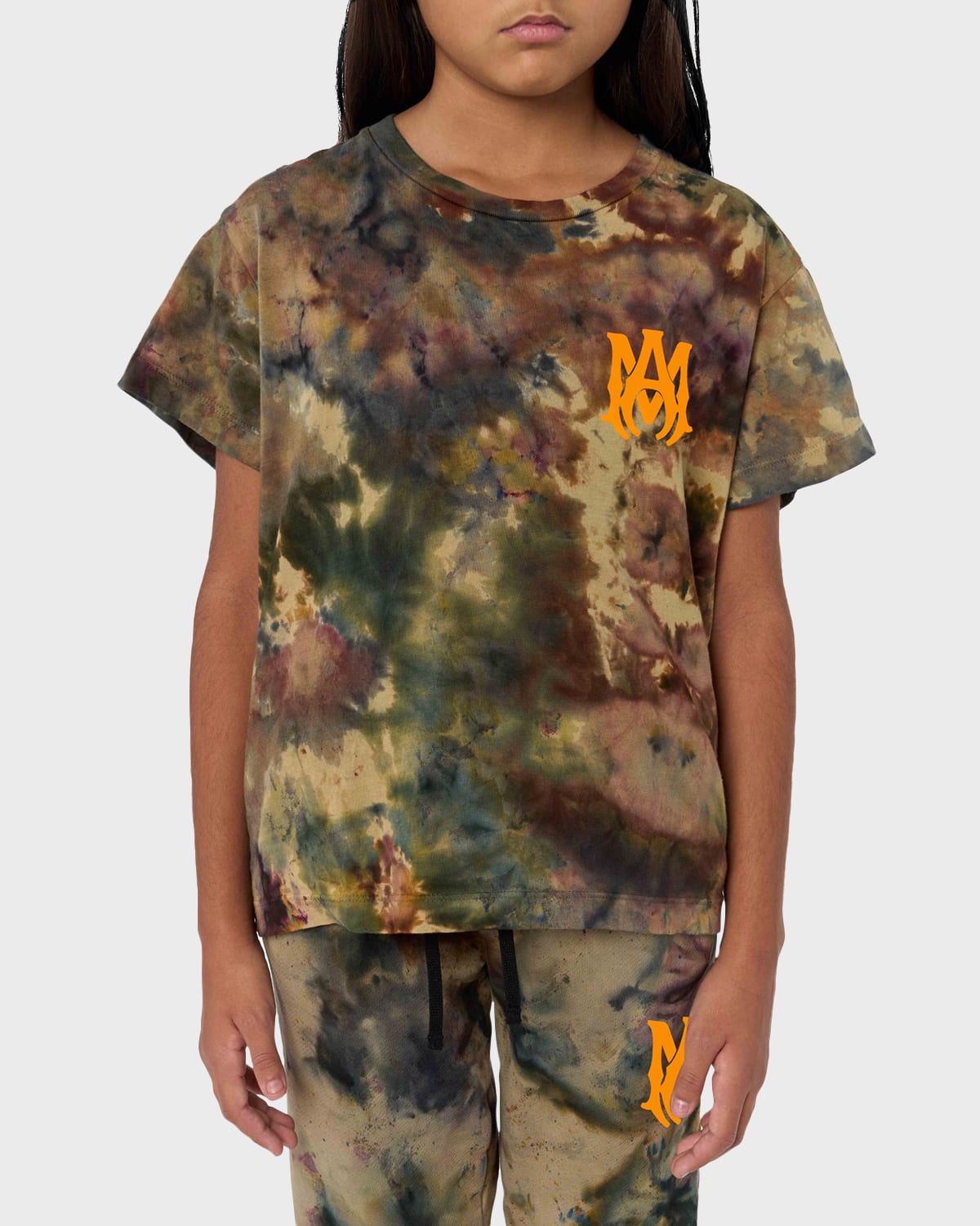 Kid's Tie Dye Contrast Logo-Print T-Shirt, Size 4-12