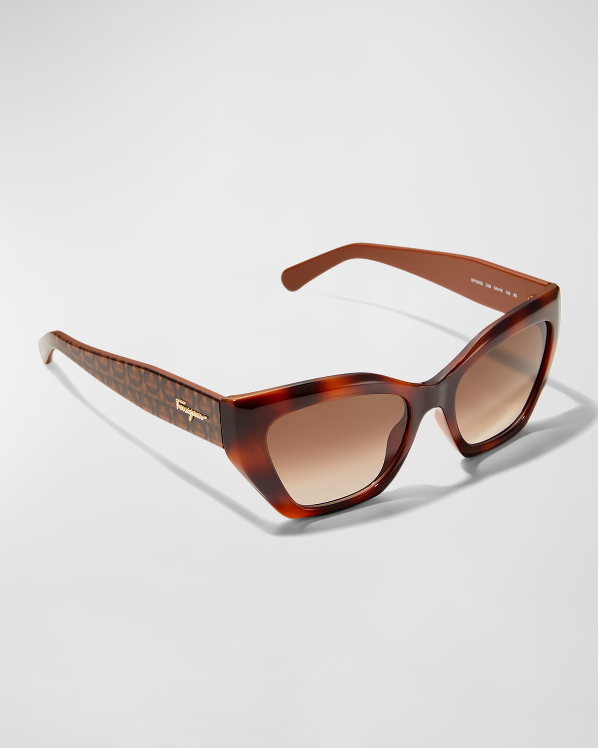 Ferragamo Gancio Acetate Cat-eye Sunglasses In Classic Tortoise