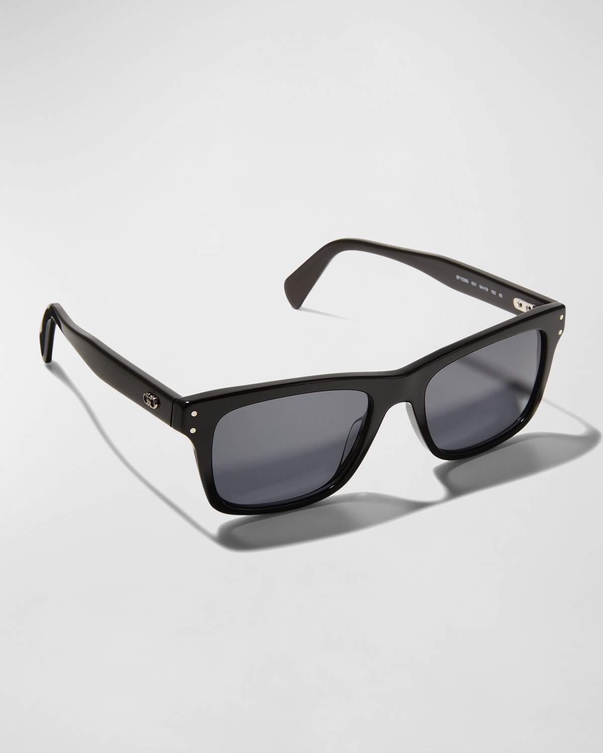 Ferragamo Men's Double Gancini Rectangle Sunglasses In Black