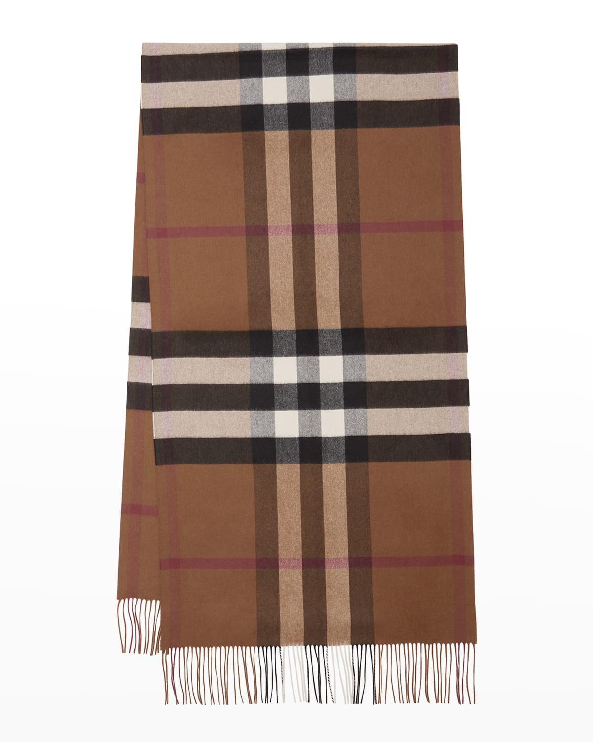 Burberry Men's Giant Check Cashmere Scarf In Birch Brown