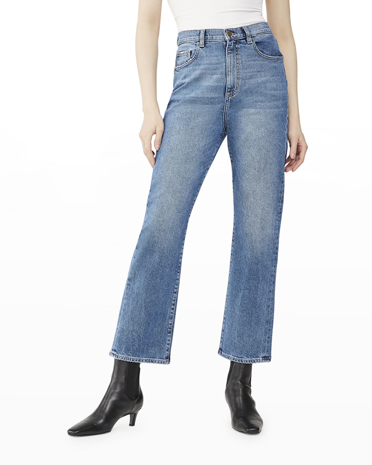 DL Premium Denim Emilie Straight Ultra High-Rise Vintage Ankle Jeans
