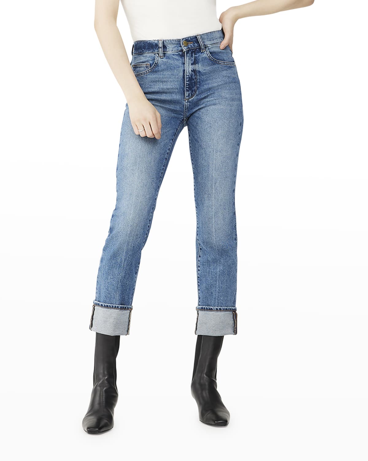DL Premium Denim Patti Straight High-Rise Vintage Ankle Jeans