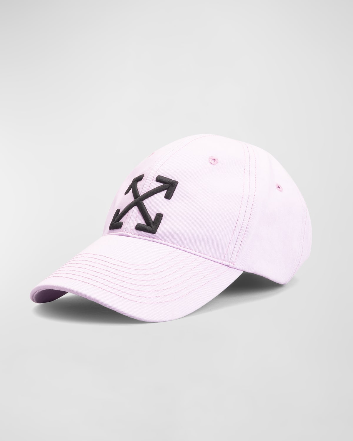 Shop Off-white Arrow Cotton Baseball Cap In Lilac Black