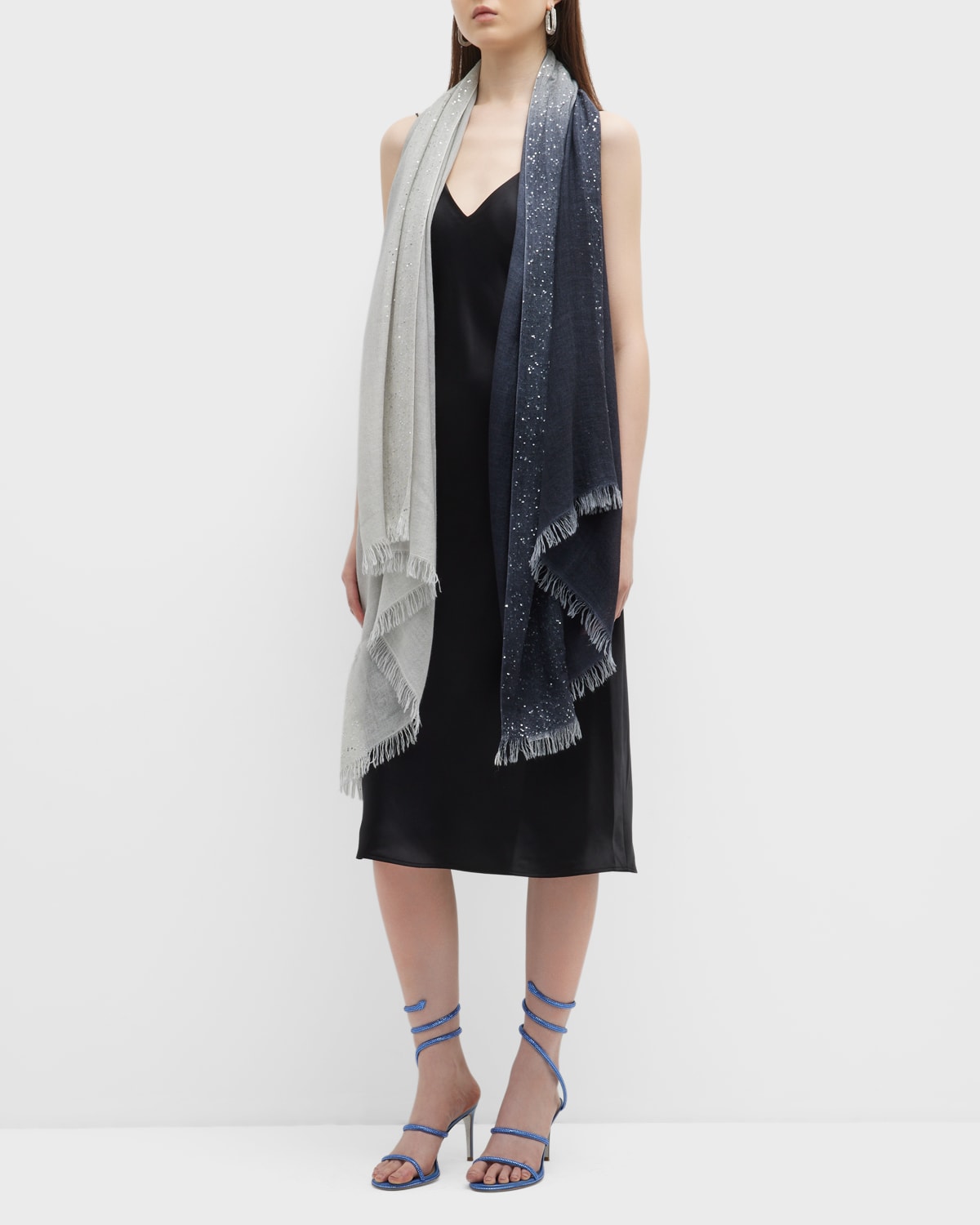 Dania Sequin Wool-Blend Scarf