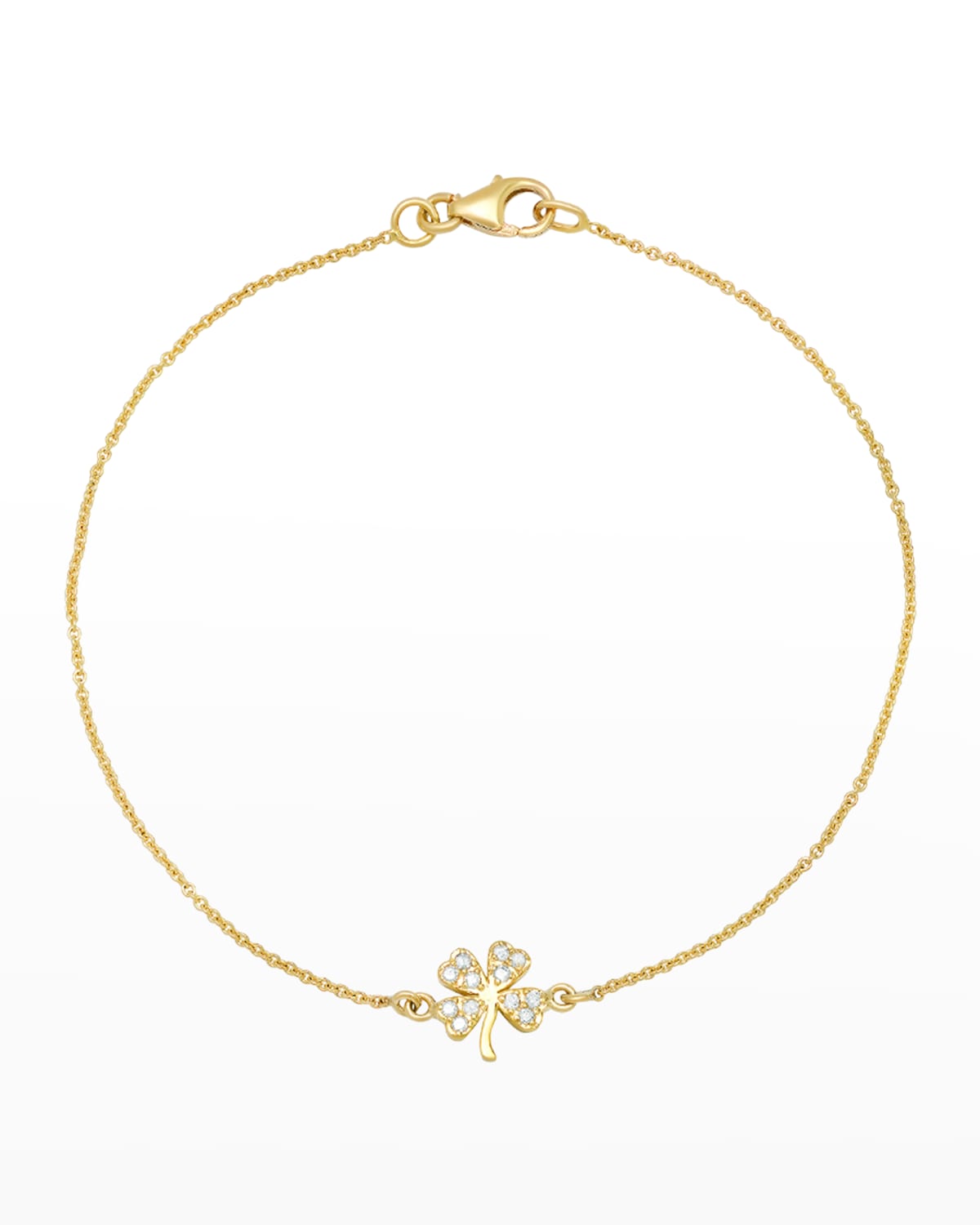 Jennifer Meyer 18k Yellow Gold Clover Charm Bracelet W/ Diamonds In Yg