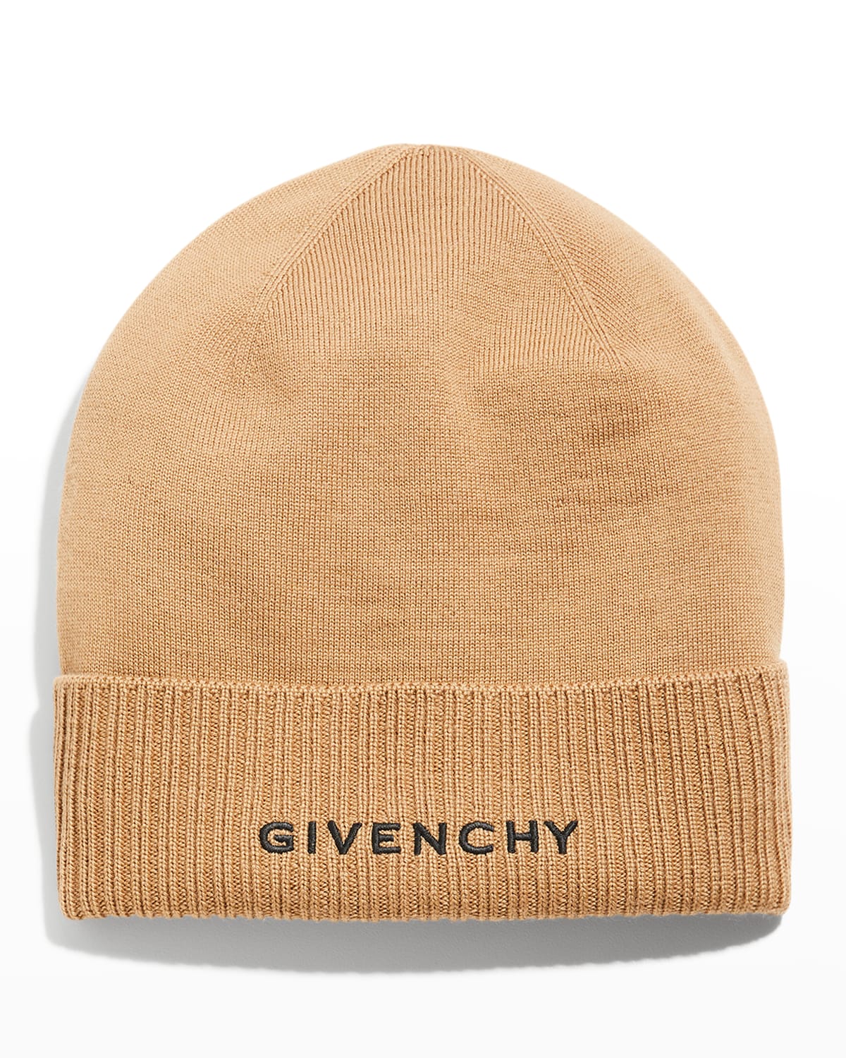 GIVENCHY MEN'S EMBROIDERED LOGO WOOL BEANIE HAT