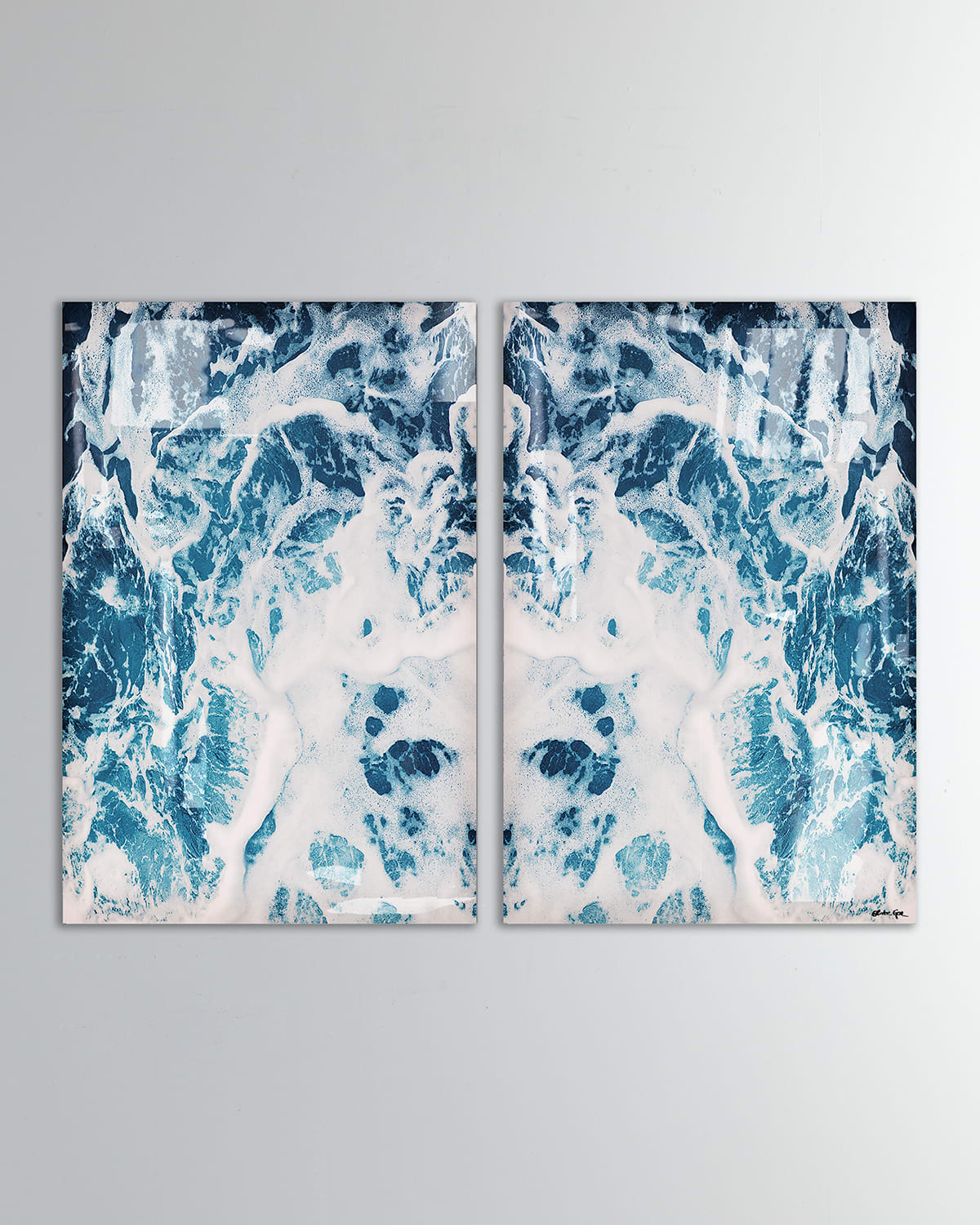 Shop The Oliver Gal Artist Co. Mykonos Water Giclee On Canvas, Set Of 2 In Blue
