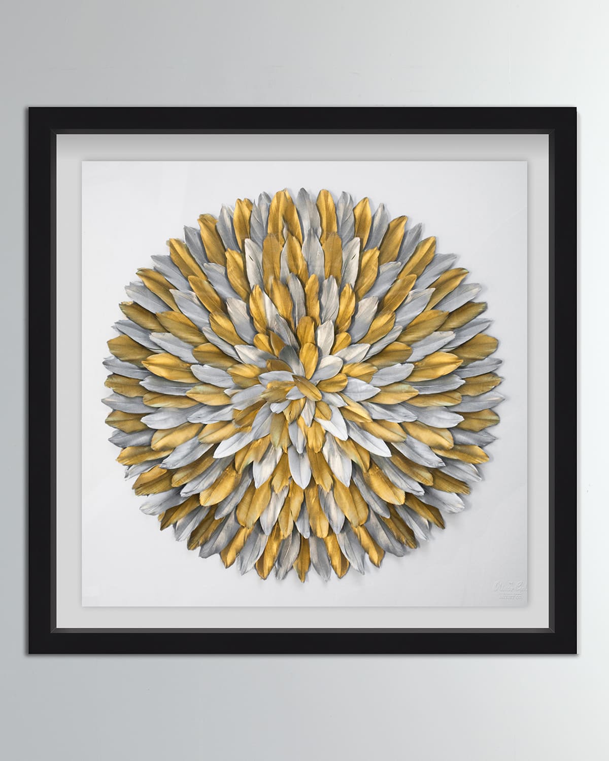 The Oliver Gal Artist Co. Silver And Gold Feather Circle, 32" In Gold