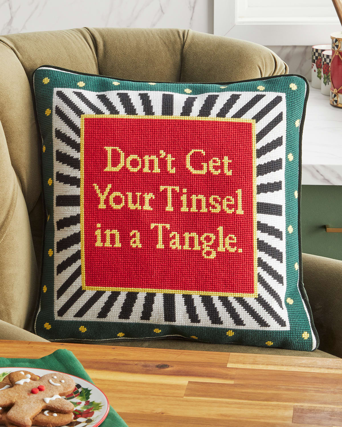 Tangled Tinsel Decorative Pillow, 14"