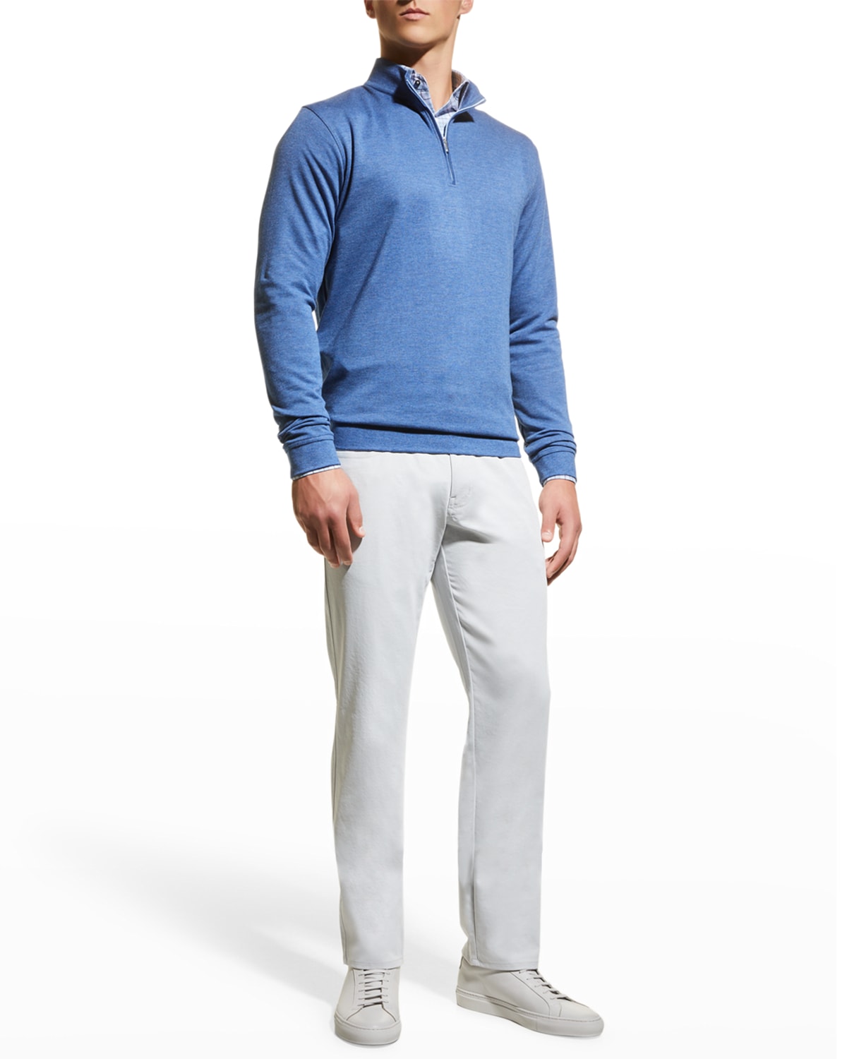 Peter Millar Men's Crown Comfort Interlock Quarter-Zip Sweater