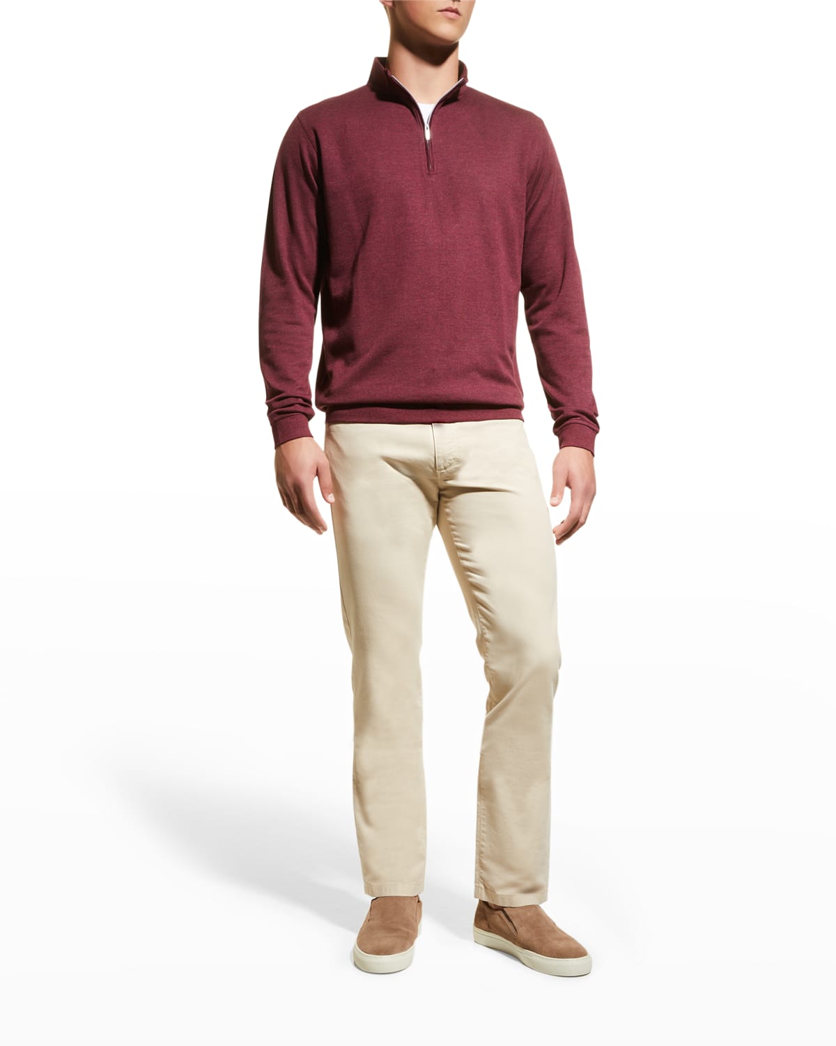 Peter Millar Men's Crown Comfort Interlock Quarter-Zip Sweater
