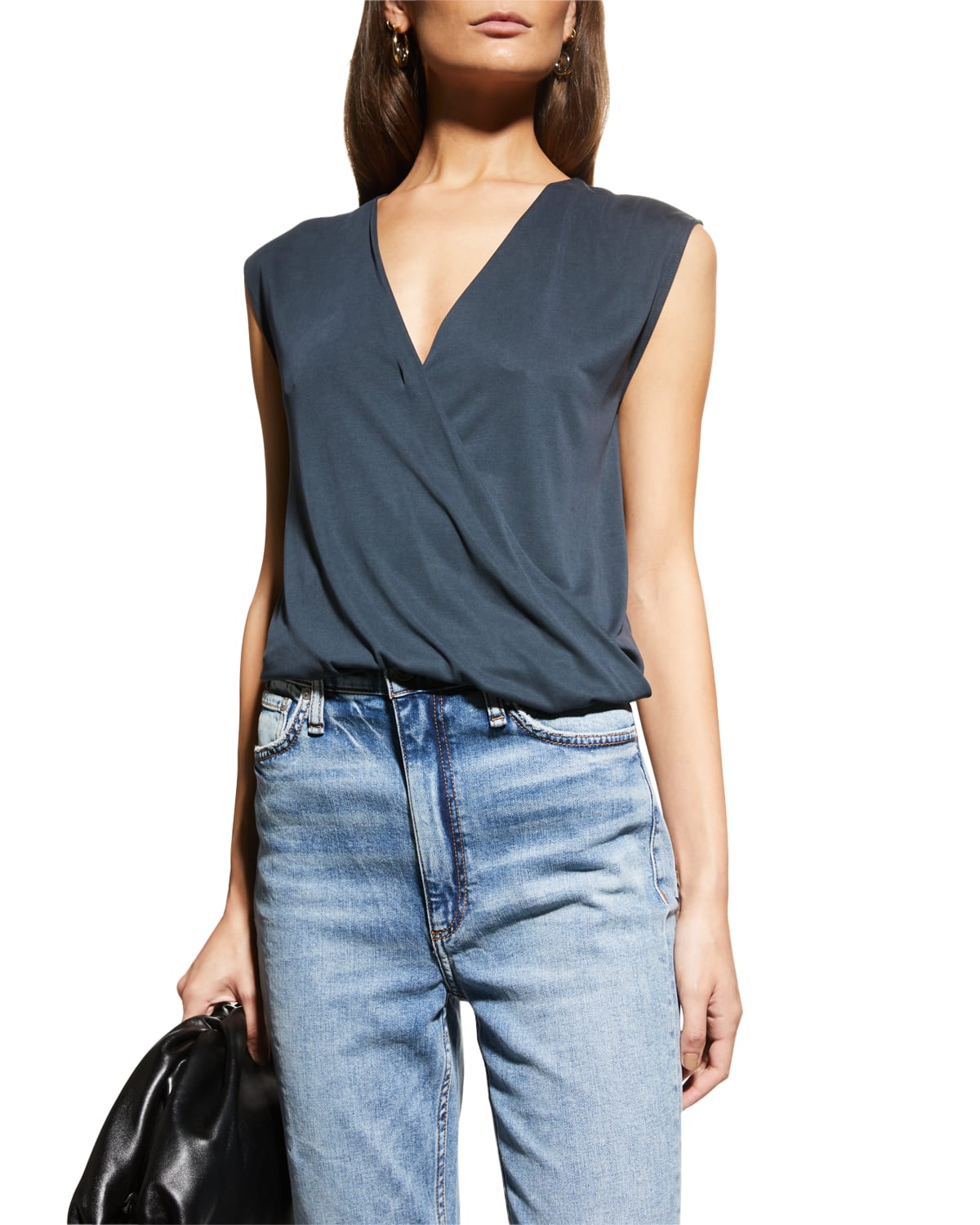 Rag & Bone Christy Draped Surplus Top In Salute