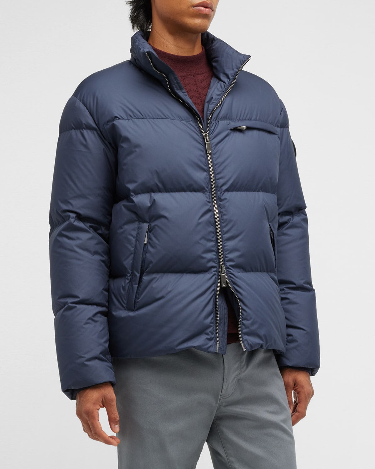 Men's Quilted Down & Feather Puffer Jacket