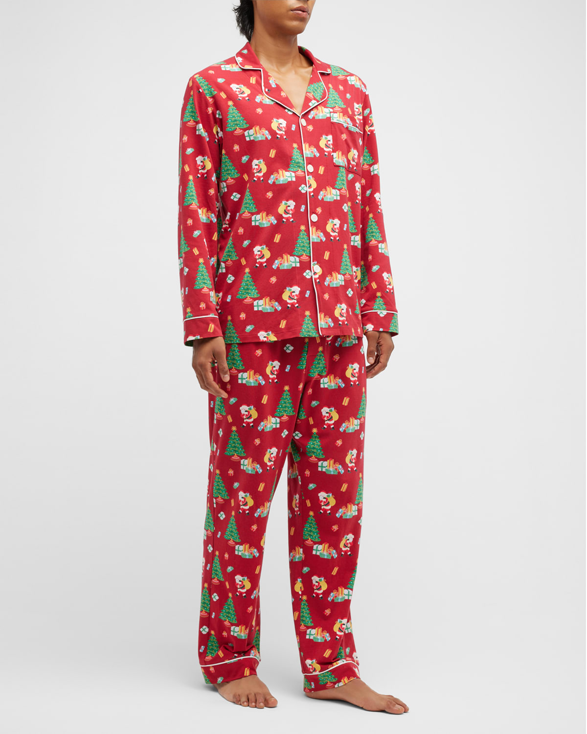 Bedhead Pajamas Men s Holiday print Organic Cotton Pajama Set In Secret Santa ModeSens