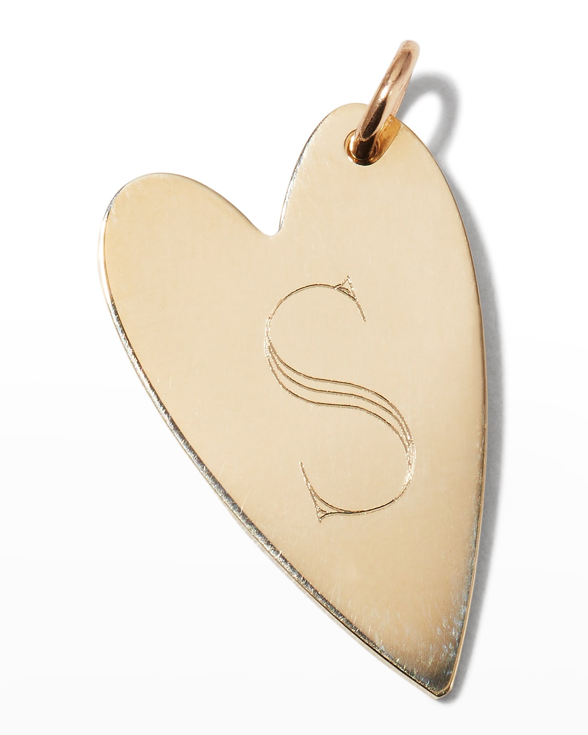 Melange 14K Gold Brie Asymmetrical Initial Heart Charm