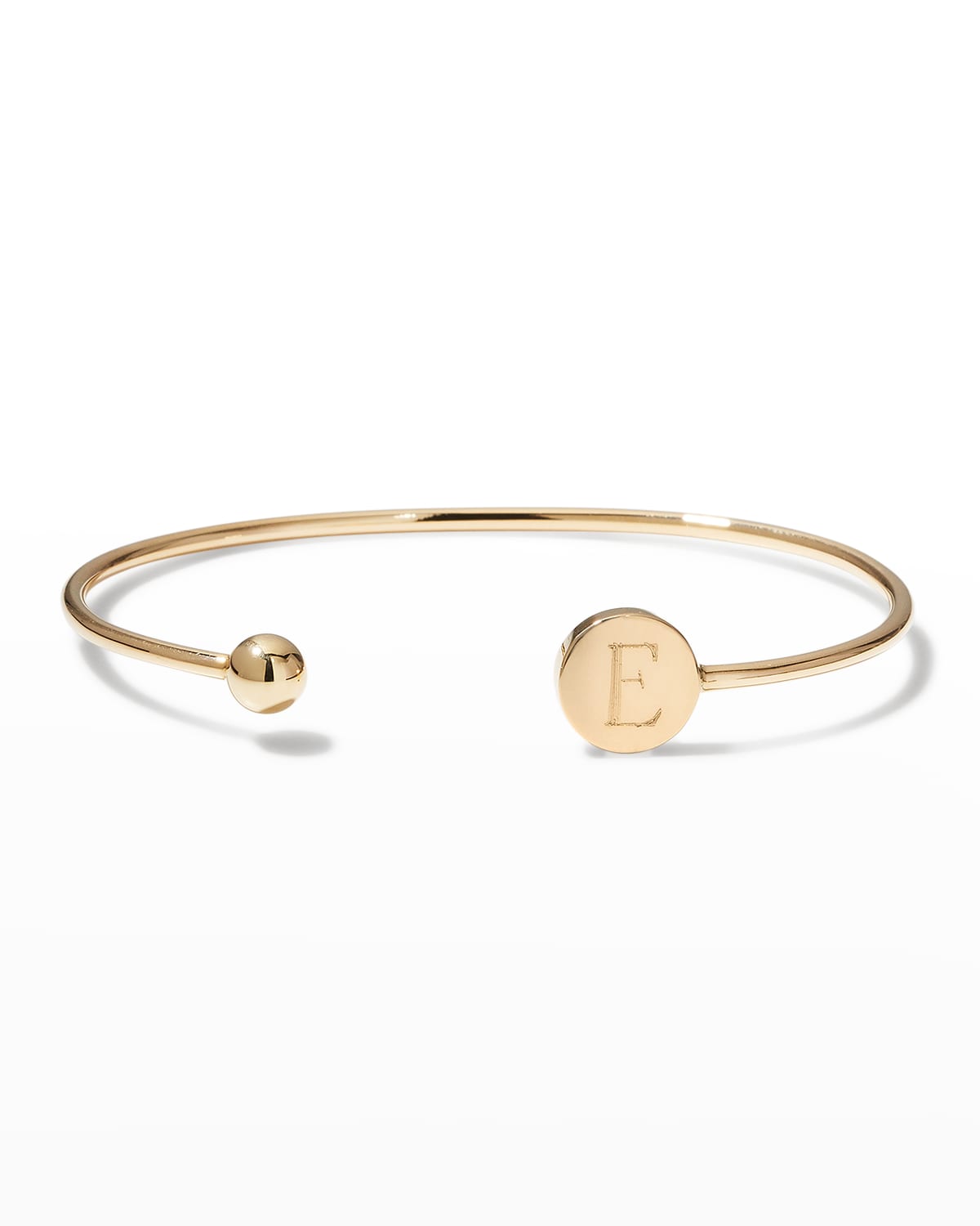 Elle 14K Gold Single Initial Bangle