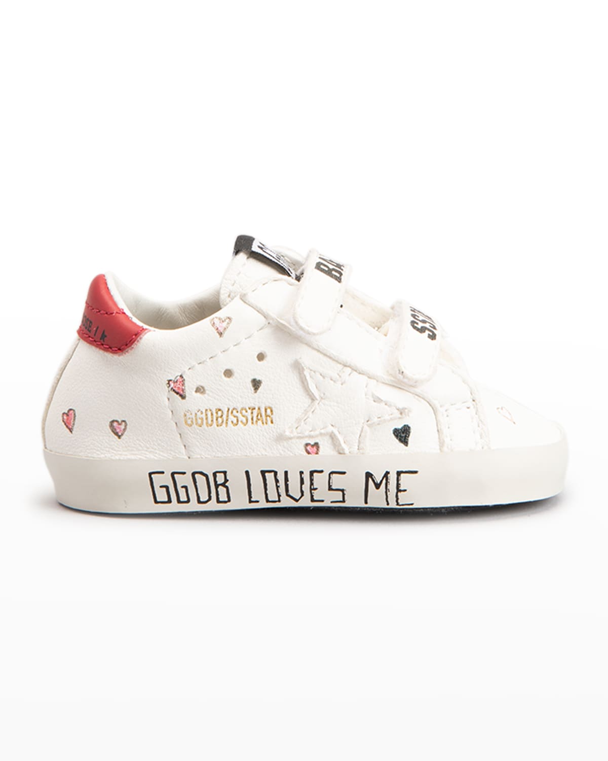 Tilpasning Macadam Slip sko Golden Goose Kids' Girl's Hand-painted Hearts Leather Sneakers, Baby In  White | ModeSens
