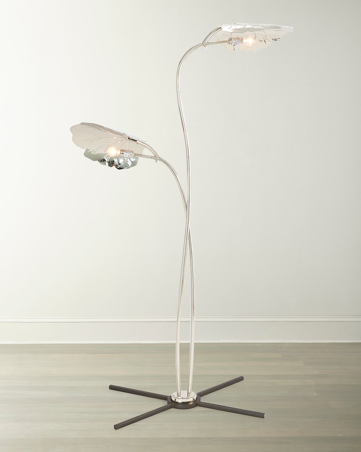 Global Views Rimini Floor Lamp In Nickel