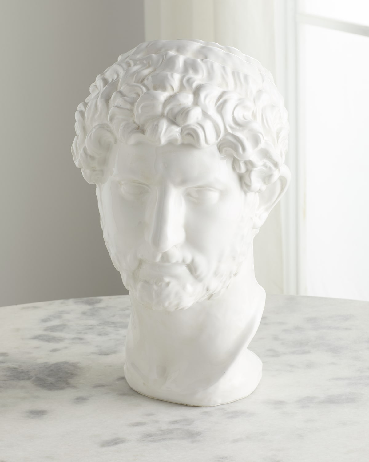 Global Views Hadrian Bust In White Glaze