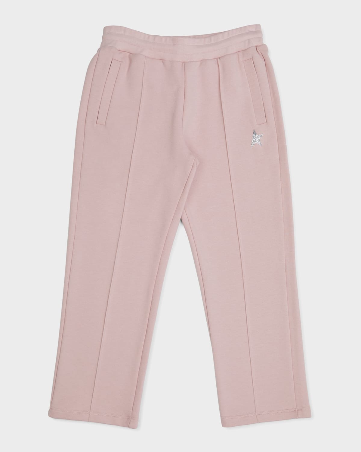 Shop Golden Goose Girl's Paneled Star Joggers In Pink/silver