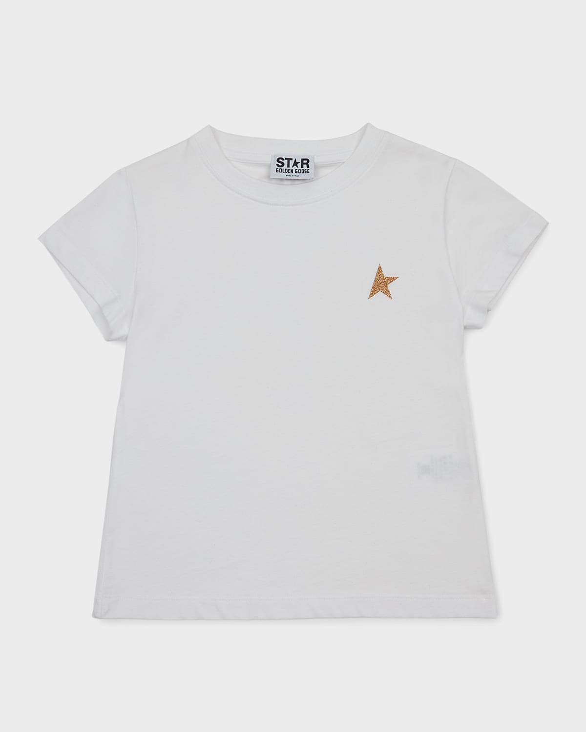 Shop Golden Goose Girl's Star T-shirt In White/gold
