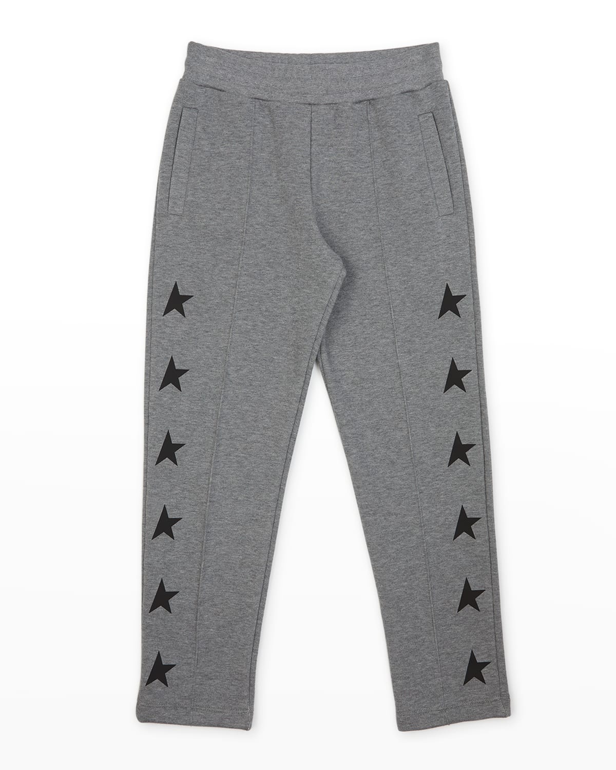 Golden Goose Star-print Tracksuit Bottoms In Grey Melange/blk