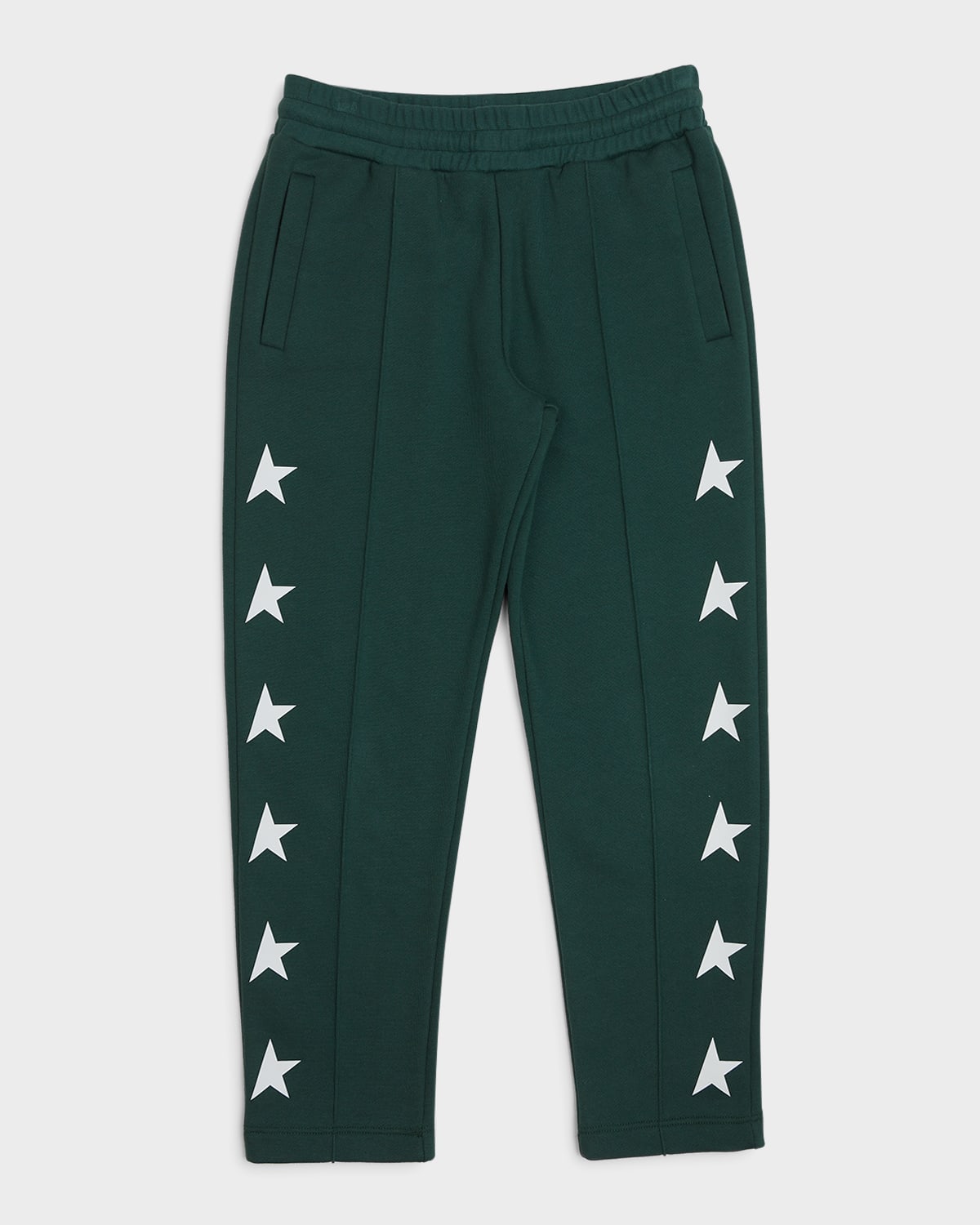 Shop Golden Goose Boy's Star Tapered Joggers In Green/white