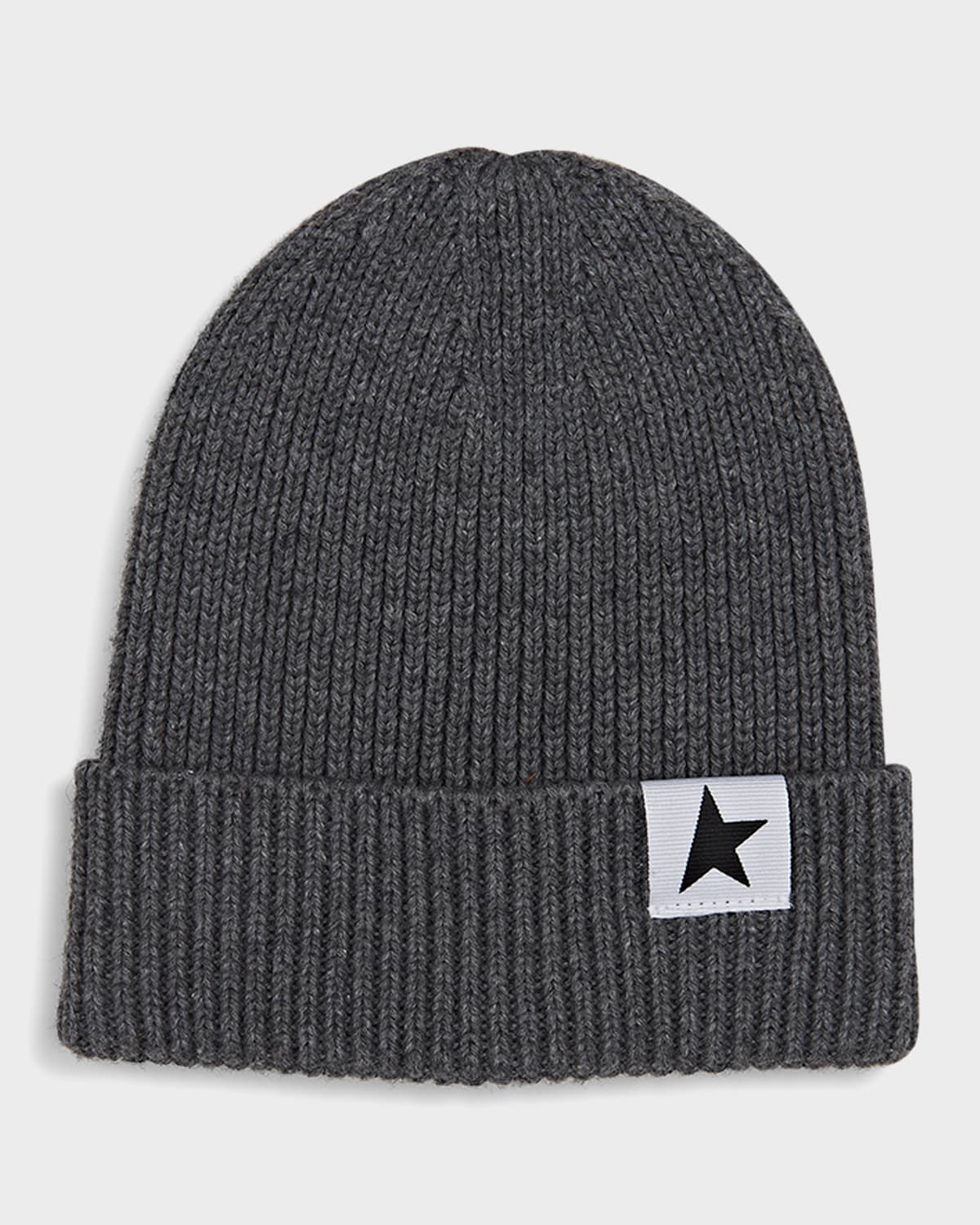 Golden Goose Boy's Star Beanie Hat In Grey Melange