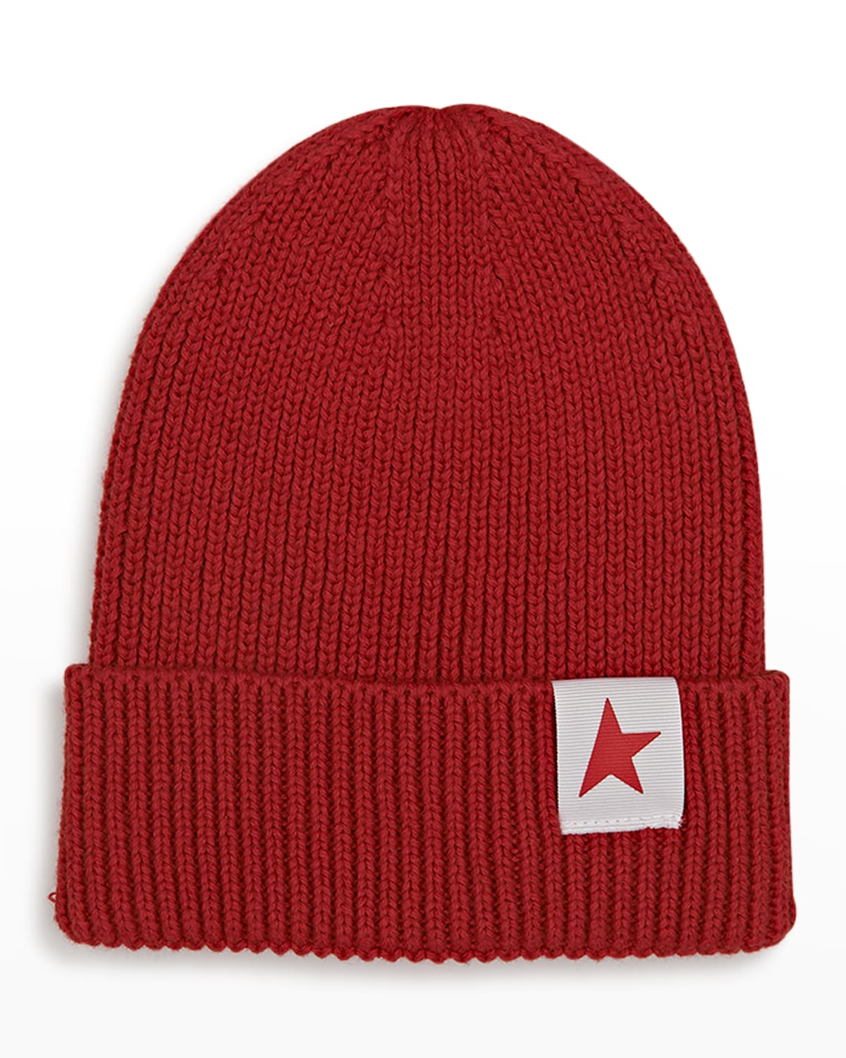 Golden Goose Kids' Boy's Star Beanie Hat In Tango Red