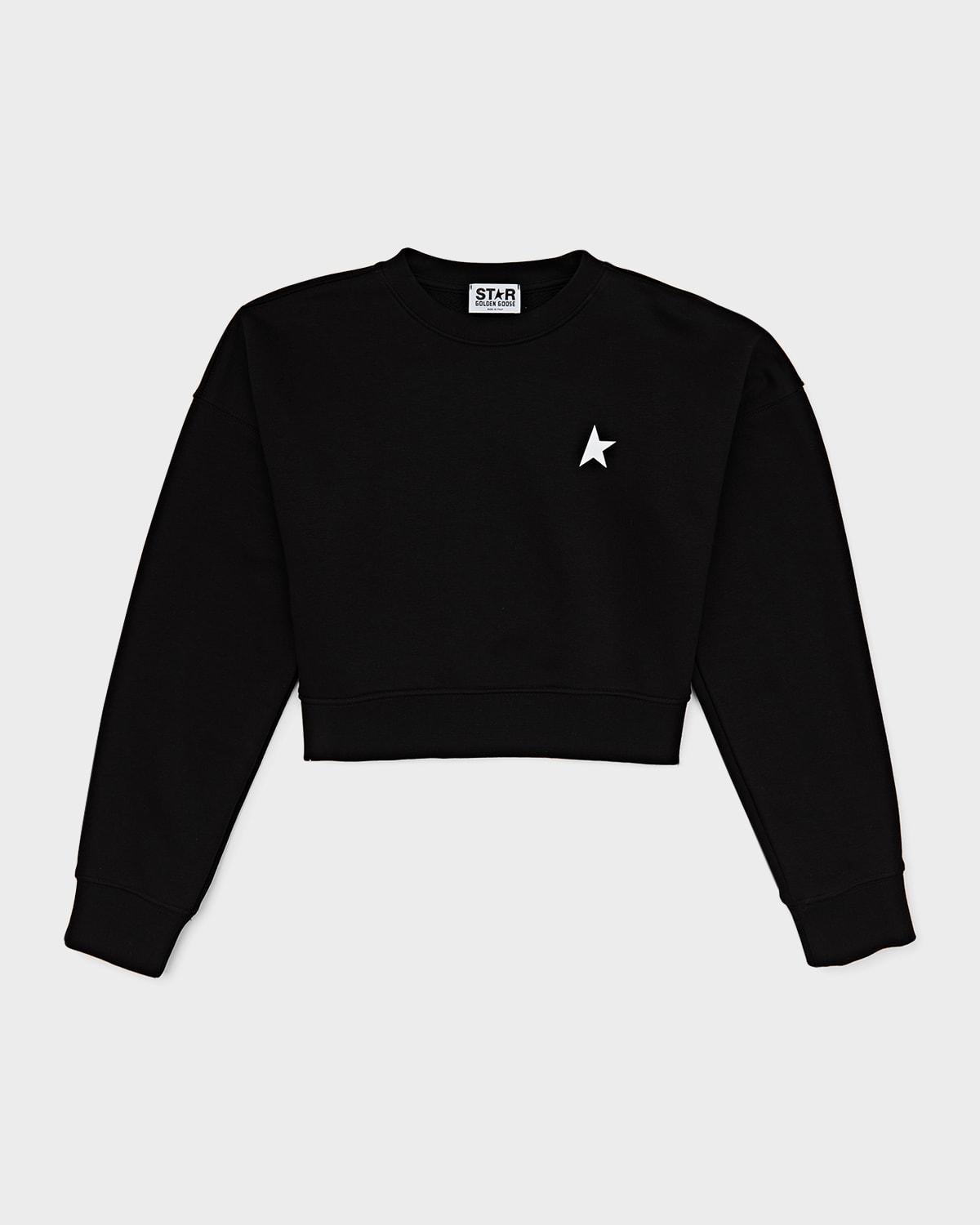 Girl's Star-Logo Cropped Sweatshirt, Size 4-10