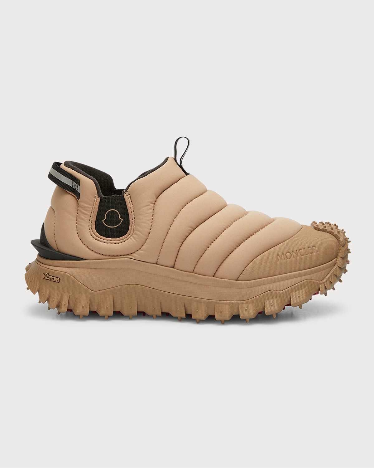 Moncler Apres Trail Quilted Pull-on Sneakers In Camel