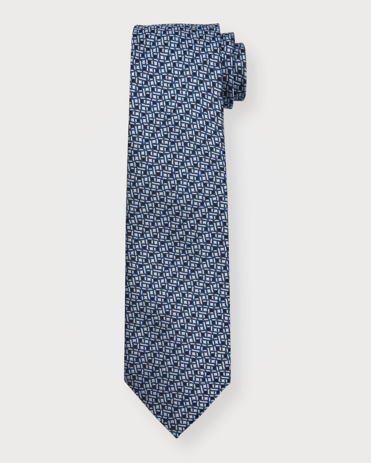 Charvet Men's Geometric Jacquard Silk Tie | Smart Closet