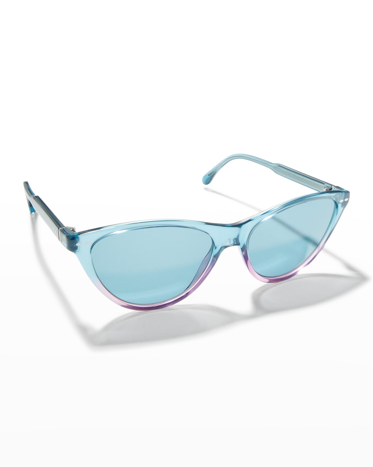 Isabel Marant Acetate Cat-eye Sunglasses In Teal Shaded Blue