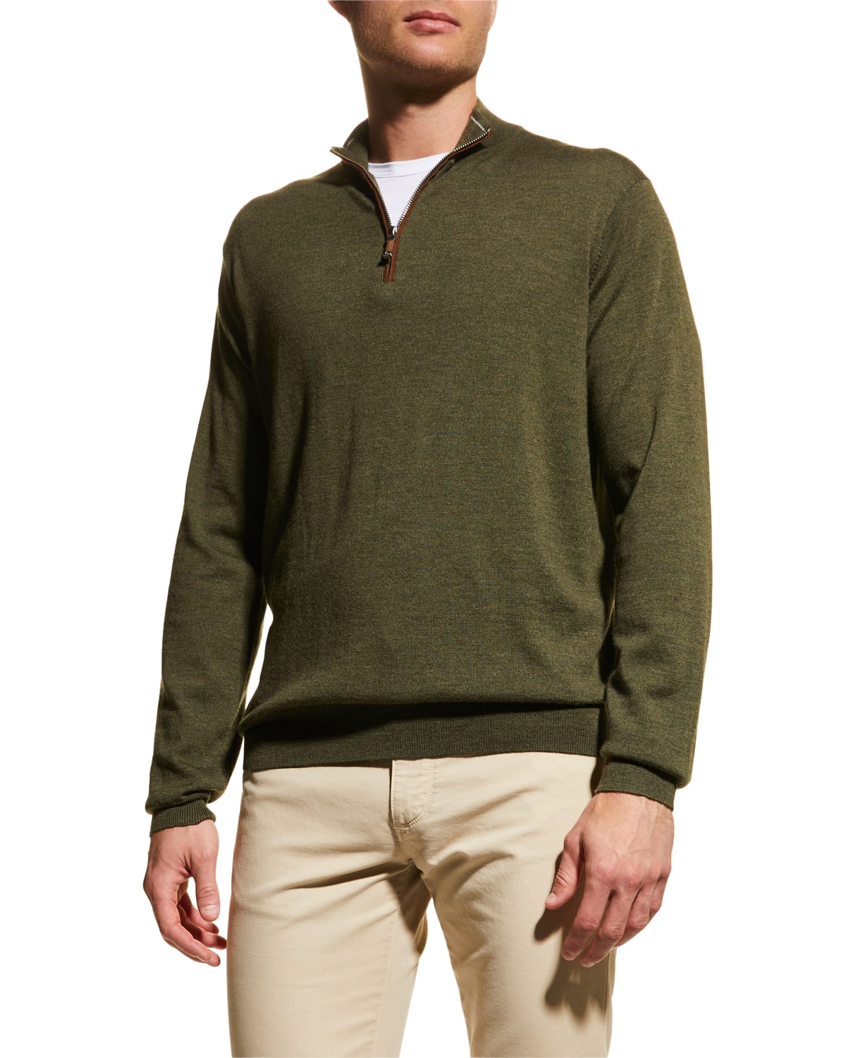 Peter Millar Men's Crown Wool-Blend Quarter-Zip Sweater