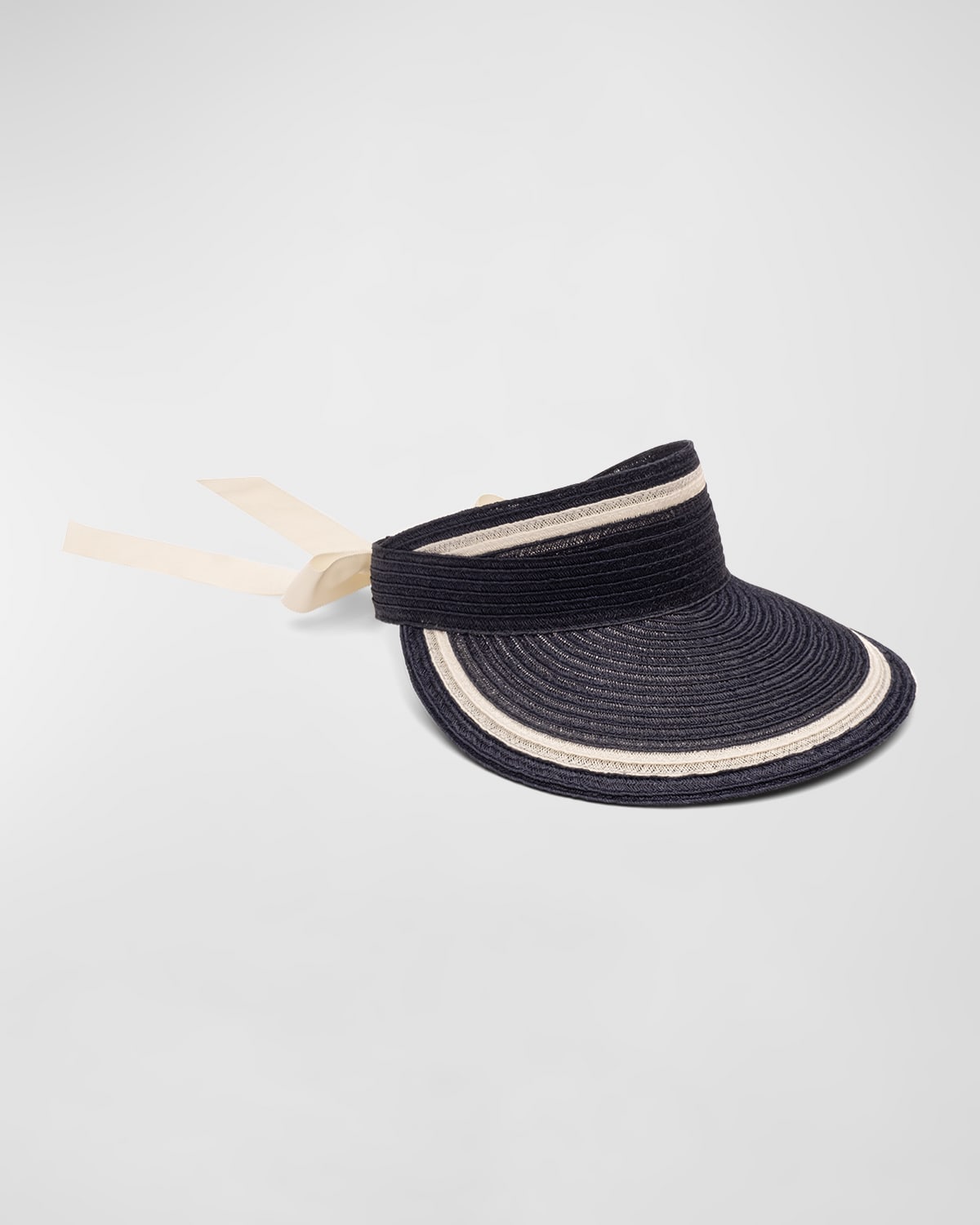 Eugenia Kim Ricky Bicolor Packable Visor In Navy / Ivory