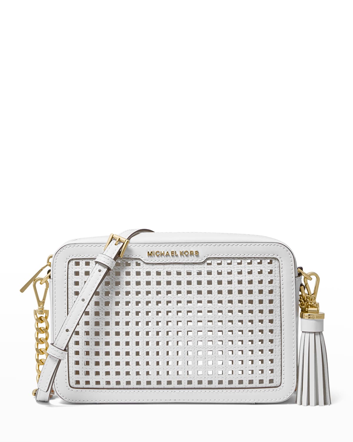MICHAEL MICHAEL KORS JET SET PERFORATED CAMERA CROSSBODY BAG 