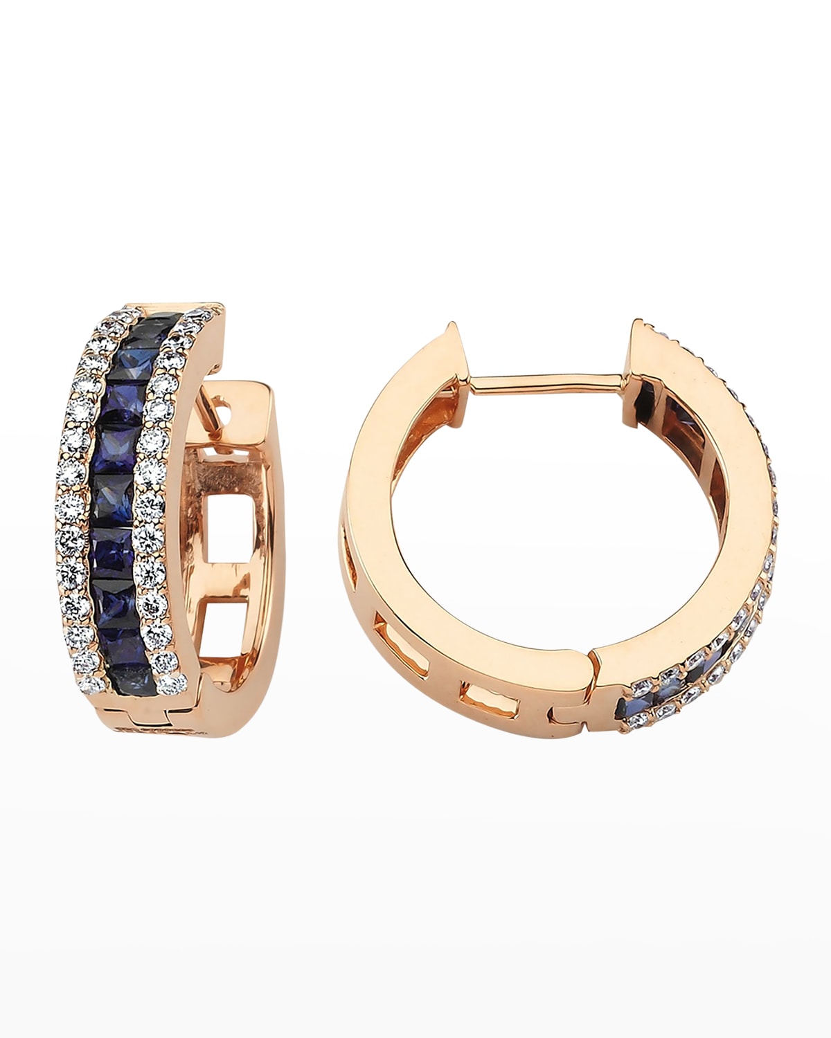 BeeGoddess Mondrian Sapphire and Diamond Earrings