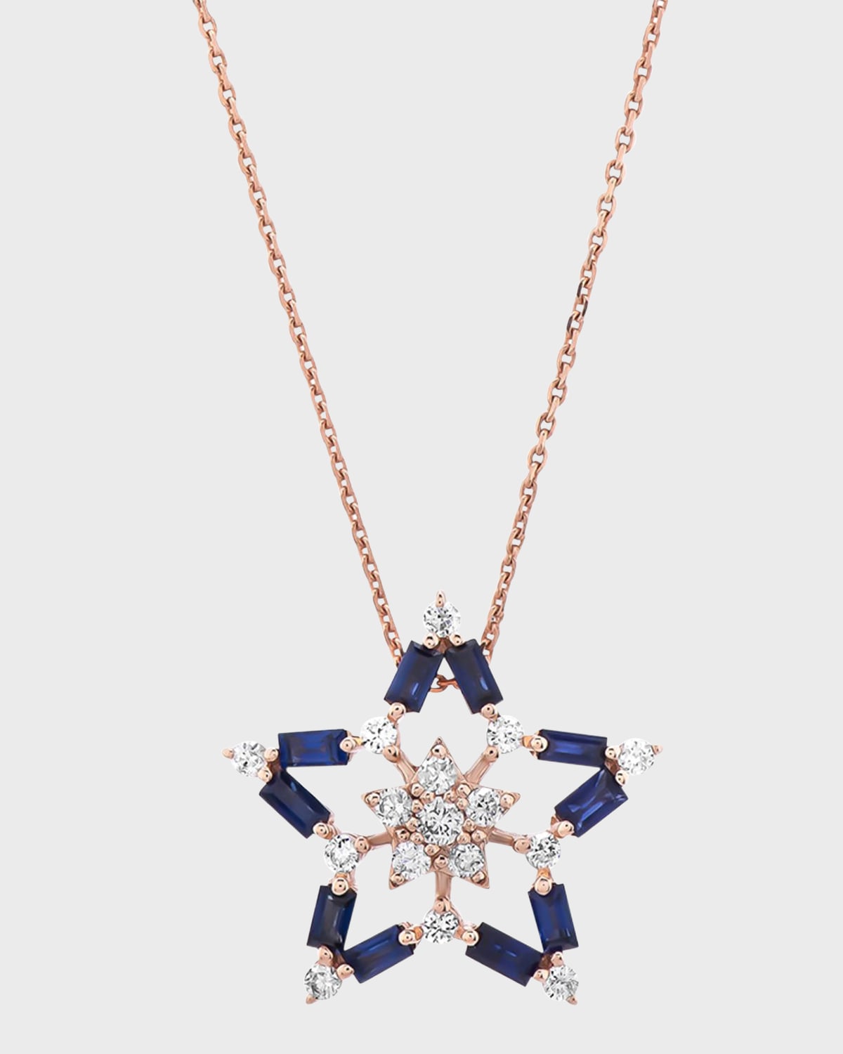 Sirius Diamond and Sapphire Pendant Necklace